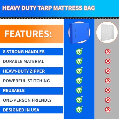 Queen Mattress Bag for Moving & Storage — Heavy Duty Waterproof