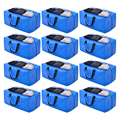  Moving Bags Heavy Duty,Extra Large Packing Bags for Moving,Reusable  Plastic Moving Totes,Moving Storage Bags for Clothes,Moving Supplies Bins,Compatible  with Ikea Frakta Cart (Blue,Set of 8) : Home & Kitchen